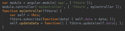 small code using store